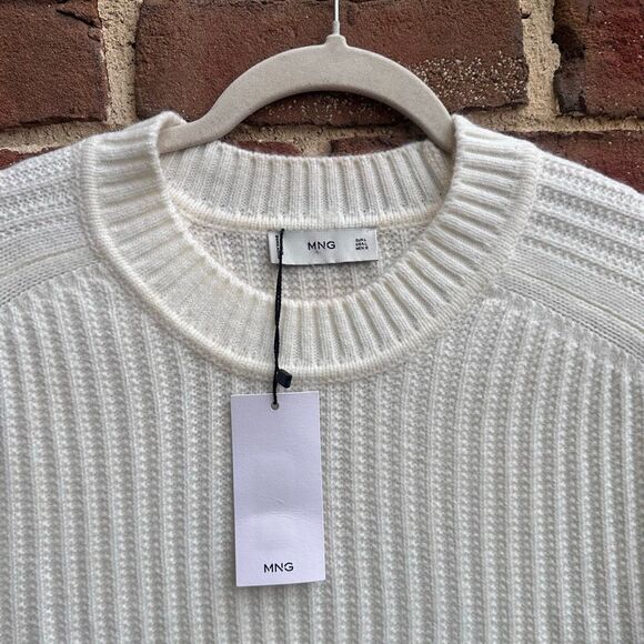 MANGO MAN Sweater 'Joel' in Wool White size large NWT - Picture 5 of 9